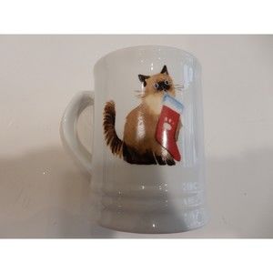 Fringe Studio  SIAMESE Merry Christmas Cat Coffee Mug Kitty